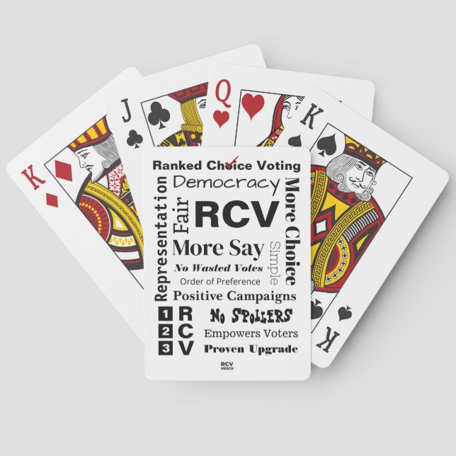 Ranked Choice Voting words Playing Cards (Back)