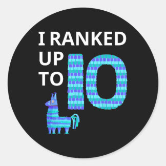 Ranked Up To 10 Birthday Video Game Llama Piñata B Classic Round Sticker