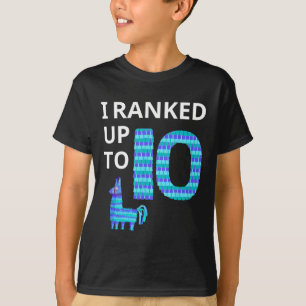 Ranked Up To 10 Birthday Video Game Llama Piñata B T-Shirt