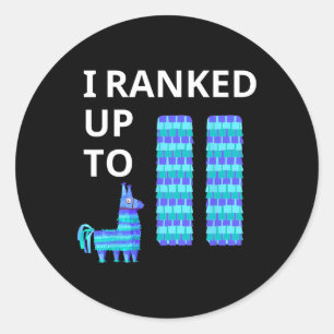 Ranked Up To 11 Birthday Video Game Llama Piñata B Classic Round Sticker