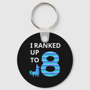 Ranked Up To 8 Birthday Video Game Llama Piñata Bi Key Ring