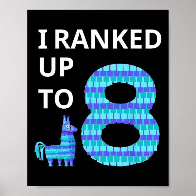 Ranked Up To 8 Birthday Video Game Llama Piñata Bi Poster (Front)