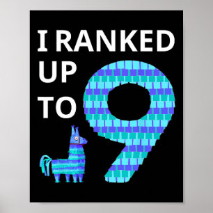 Ranked Up To 9 Birthday Video Game Llama Piñata Bi Poster