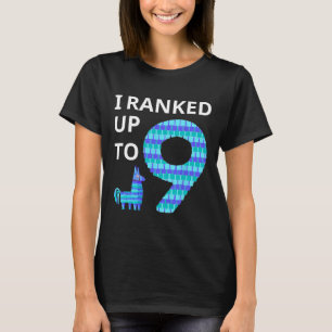 Ranked Up To 9 Birthday Video Game Llama Piñata Bi T-Shirt