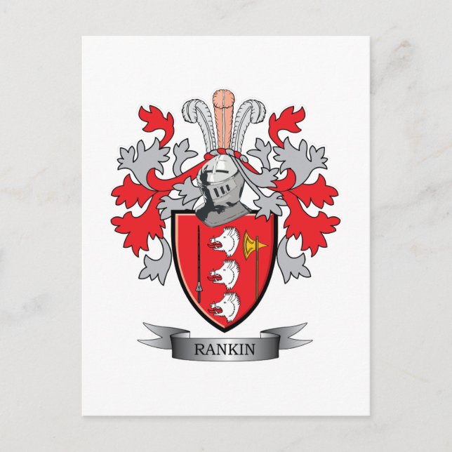 Rankin Family Crest Coat of Arms Postcard (Front)