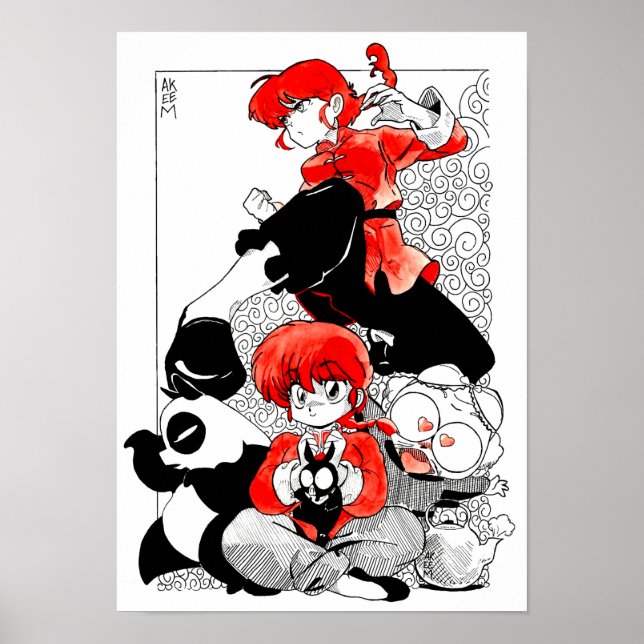 Ranma 1/2 fanart @Akeemakart Poster (Front)