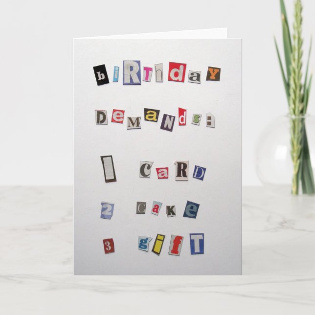 Ransom-style birthday card (Front)