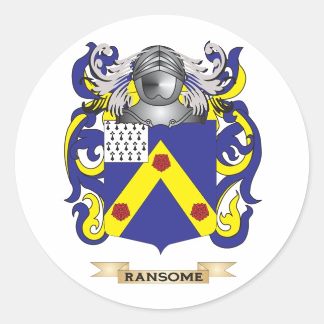 Ransome Coat of Arms (Family Crest) Classic Round Sticker (Front)