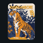Ranthambore National Park India Vintage Magnet<br><div class="desc">Ranthambore vector artwork design. It is a vast wildlife reserve near the town of Sawai Madhopur in Rajasthan,  northern India.</div>
