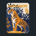 Ranthambore National Park India Vintage Magnet<br><div class="desc">Ranthambore vector artwork design. It is a vast wildlife reserve near the town of Sawai Madhopur in Rajasthan,  northern India.</div>