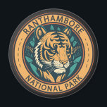Ranthambore National Park India Vintage Magnet<br><div class="desc">Ranthambore vector artwork design. It is a vast wildlife reserve near the town of Sawai Madhopur in Rajasthan,  northern India.</div>