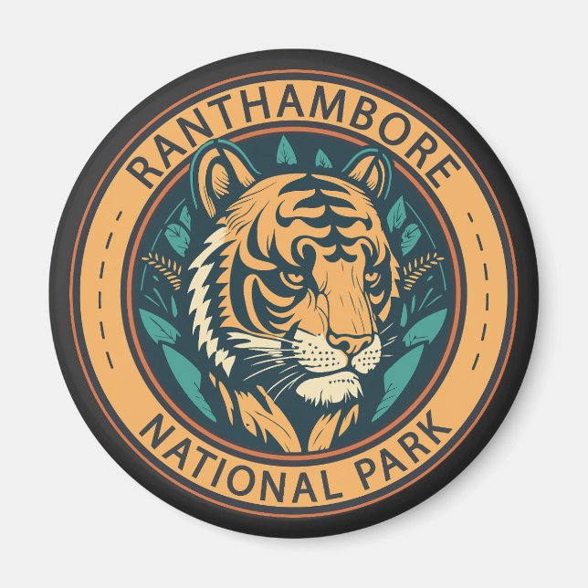 Ranthambore National Park India Vintage Magnet (Front)
