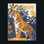 Ranthambore National Park India Vintage Postcard<br><div class="desc">Ranthambore vector artwork design. It is a vast wildlife reserve near the town of Sawai Madhopur in Rajasthan,  northern India.</div>
