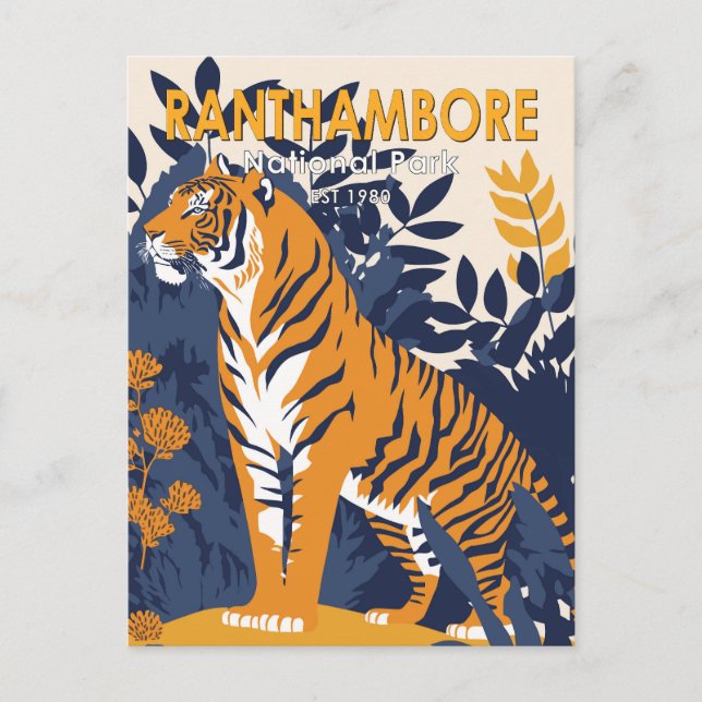 Ranthambore National Park India Vintage Postcard (Front)