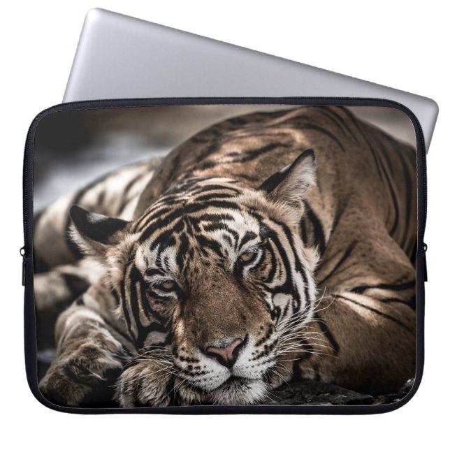 Ranthambore tiger: close-up fine art. laptop sleeve (Front)