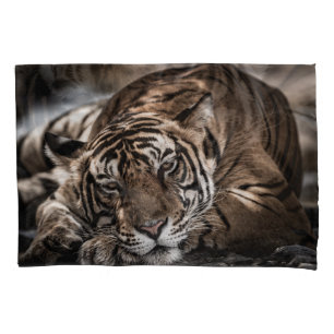 Ranthambore tiger: close-up fine art. pillowcase