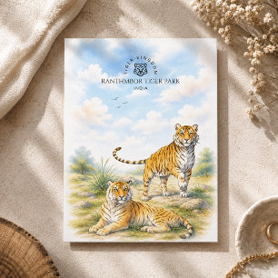 Ranthmbor Tiger Park, India Wild Nature Holiday Postcard