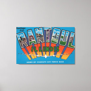 Rantoul, Illinois - Large Letter Scenes Canvas Print