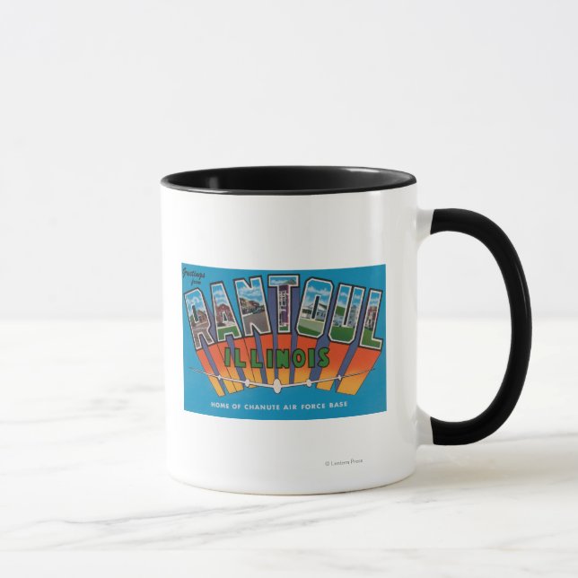 Rantoul, Illinois - Large Letter Scenes Mug (Right)