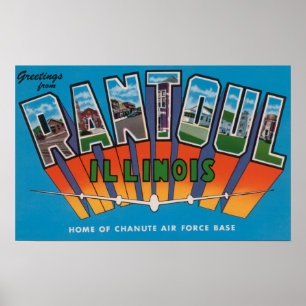 Rantoul, Illinois - Large Letter Scenes Poster