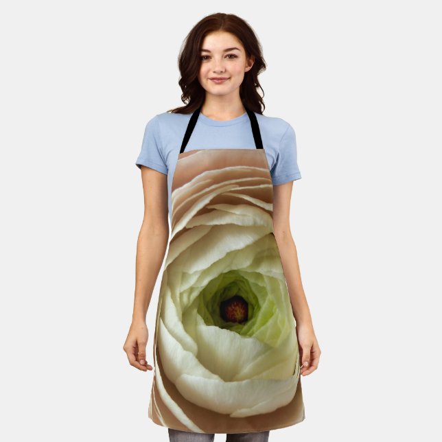 Ranunculus Flower All Over Print Apron (Worn)