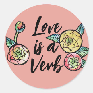 Ranunculus Flower Illustration Cute Pink Flowers Classic Round Sticker
