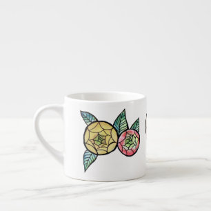 Ranunculus Flower Illustration Cute Pink Flowers   Espresso Cup