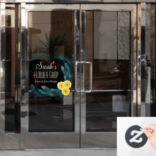 Ranunculus Flower Shop Business Window Cling