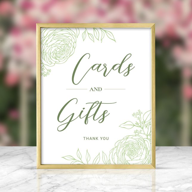 Ranunculus Line Art Gifts & Cards Sign (Creator Uploaded)