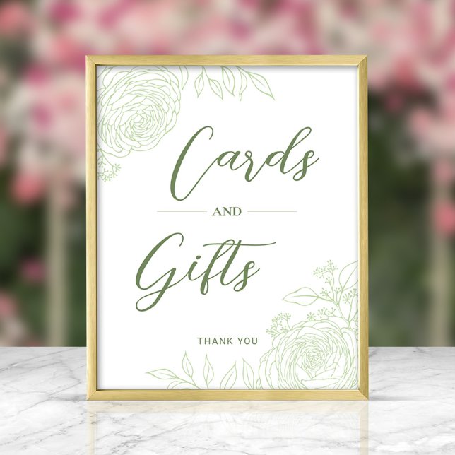 Ranunculus Line Art Gifts & Cards Sign (Creator Uploaded)