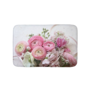 Ranunculus, other spring blooms bath mat
