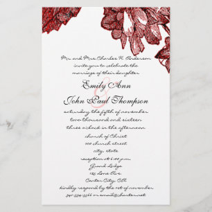 Ranunculus Rose Burgundy Modern Wedding Invite