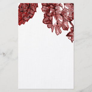 Ranunculus Rose Burgundy Modern Wedding  Stationery