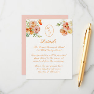 Ranunculus Summer Garden Wedding Details Card