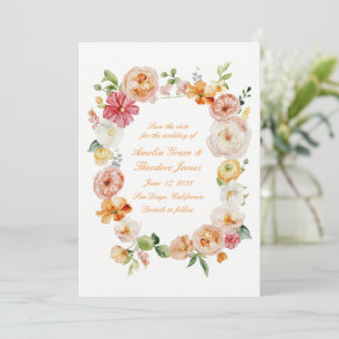Ranunculus Summer Garden Wedding Save the Date Invitation