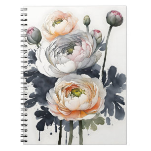 Ranunculus - Watercolor flowers Notebook