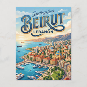 Raouché Rocks (Pigeon Rocks) Lebanon Postcard