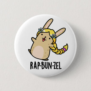 Rap-bun-zel Funny Bunny Pun 6 Cm Round Badge