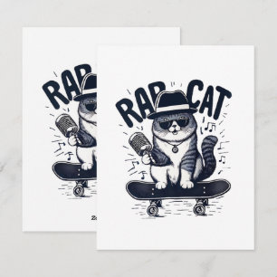 Rap Cat Harmony Holiday Card