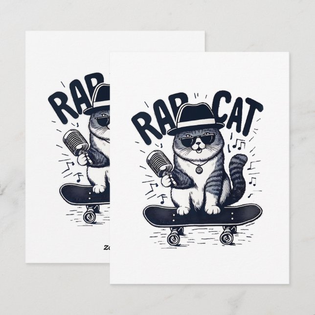 Rap Cat Harmony Holiday Card (Front/Back)
