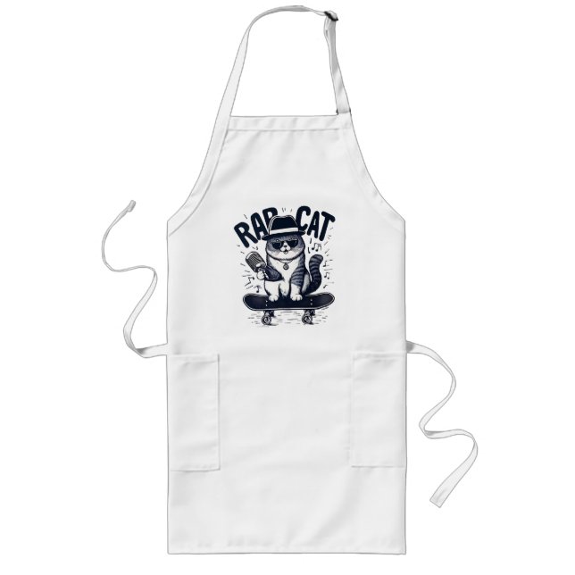 Rap Cat Harmony Long Apron (Front)