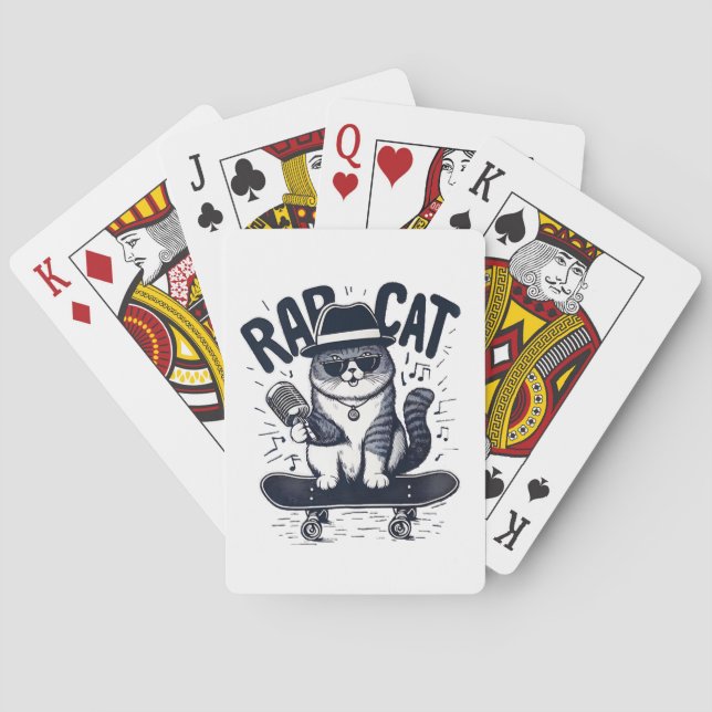 Rap Cat Harmony Playing Cards (Back)