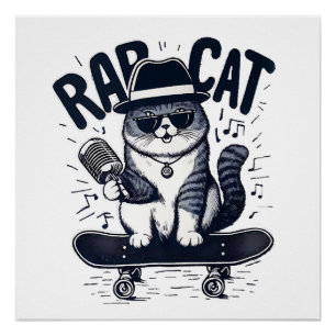 Rap Cat Harmony Poster