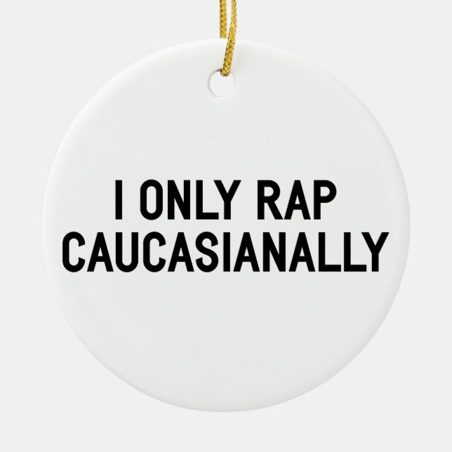 Rap Caucasianally Ceramic Tree Decoration (Front)