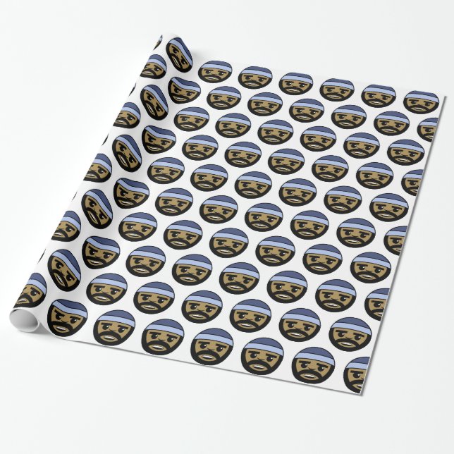 Rap Face Wrapping Paper (Unrolled)