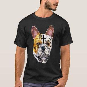 Rap Music Tattoo I Love My French Bull Dog Face T-Shirt