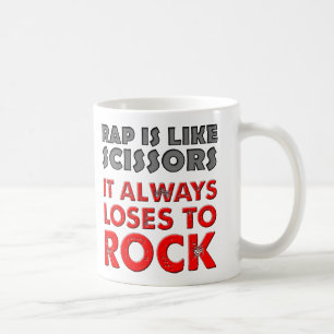 Rap Versus Rock Paper Scissors Funny Mug