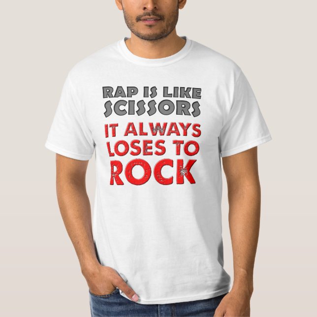 Rap Versus Rock Paper Scissors Funny Shirt (Front)