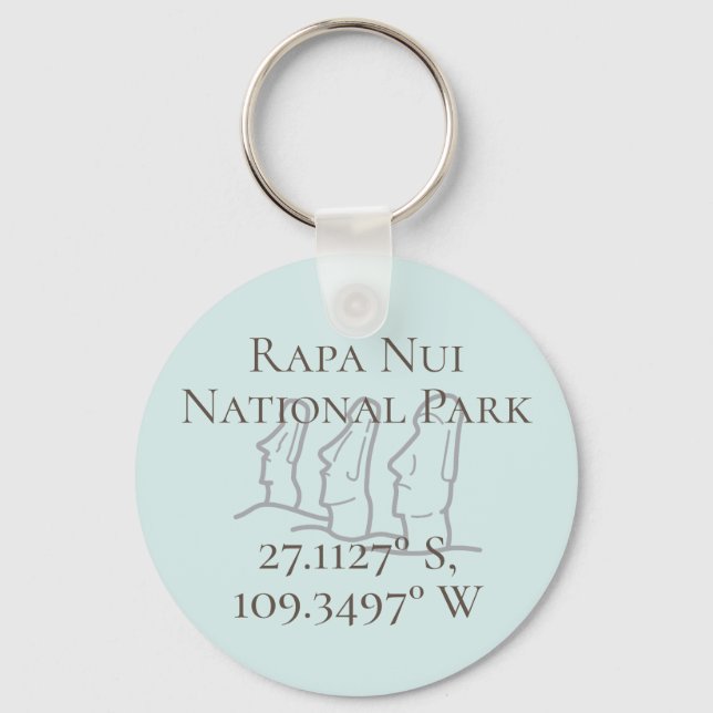 Rapa Nui Latitude & Longitude  Key Ring (Front)