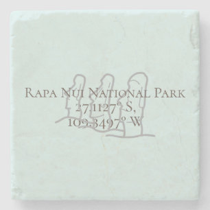 Rapa Nui Latitude & Longitude  Stone Coaster